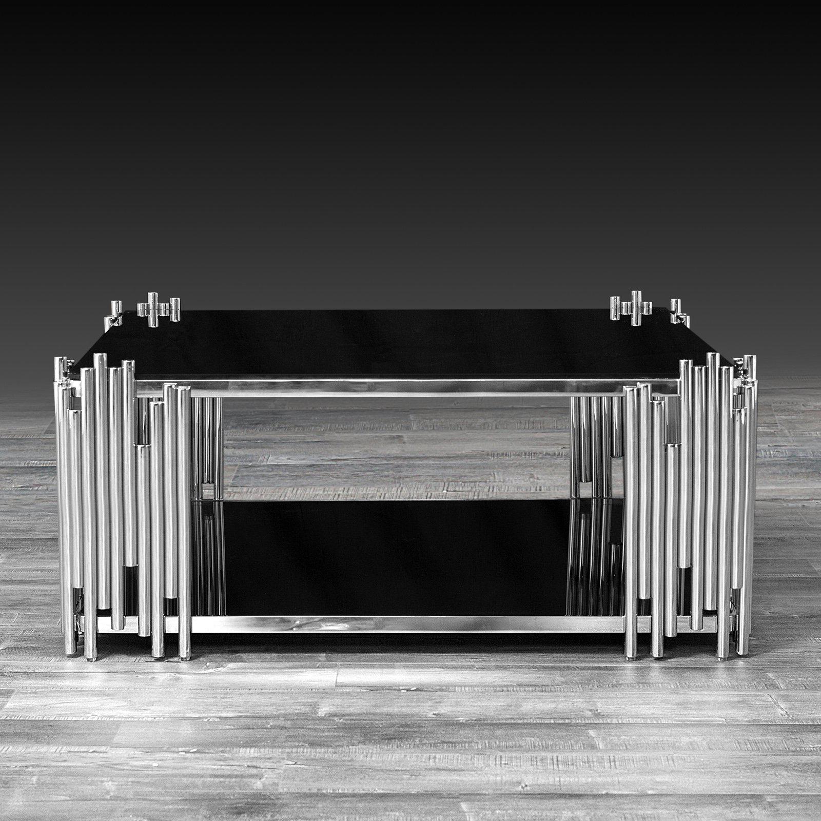 mauris square silver modern coffee table