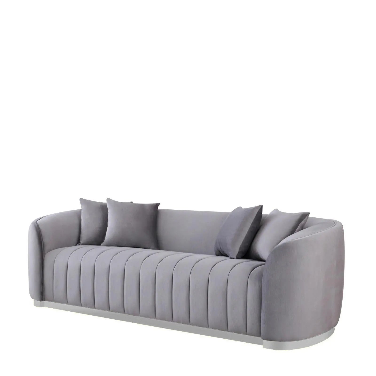 Mauro Polished Silver Sofa Set | Gray   My Store  Sofa Set