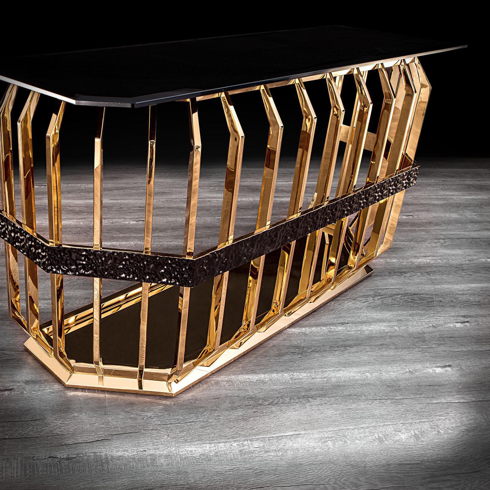 milano gold glass allamoda console table