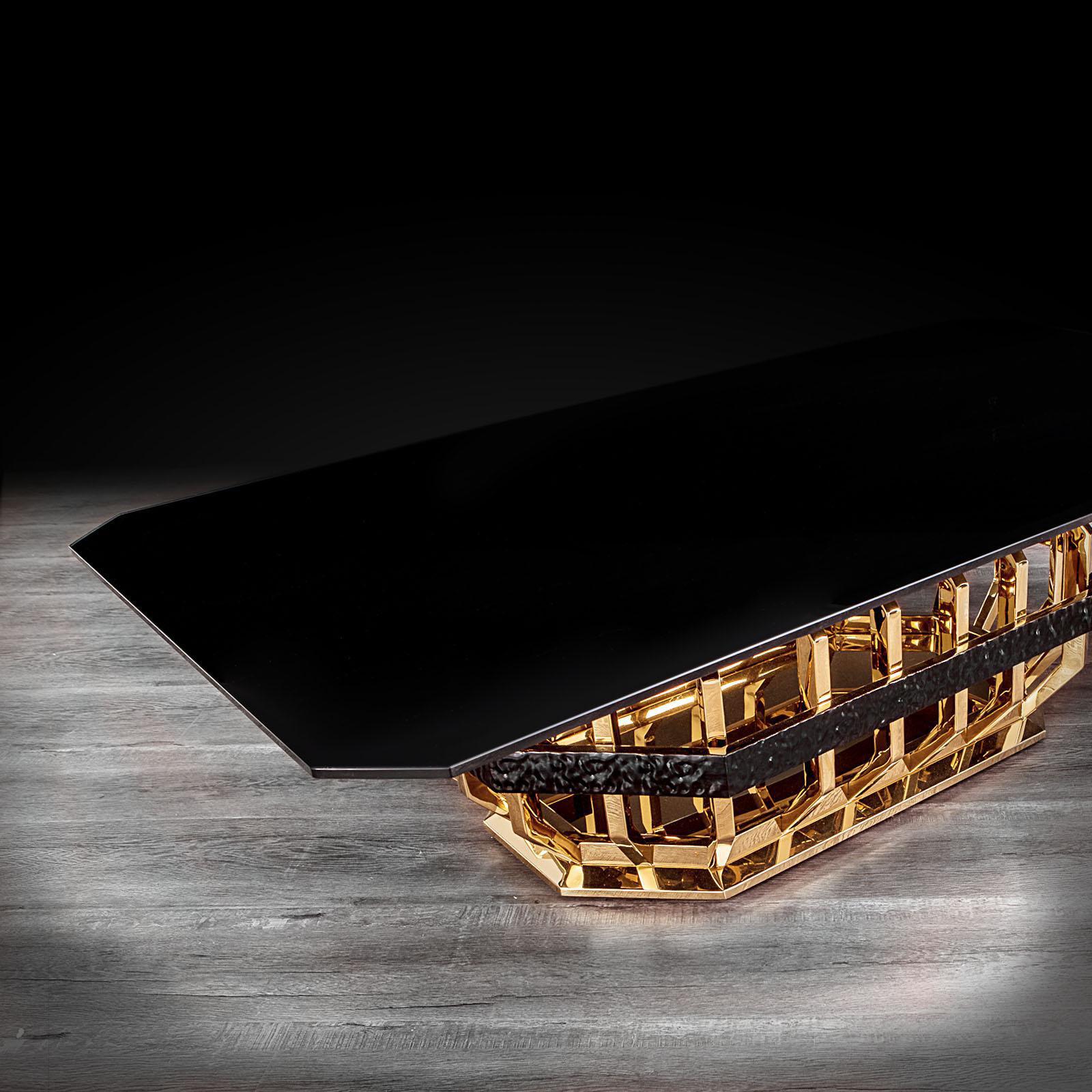 milano rectangle gold glass allamoda coffee table