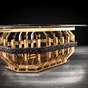 milano rectangle gold glass luxury coffee table