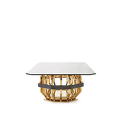 milano rectangular gold glass allamoda 7 dining table