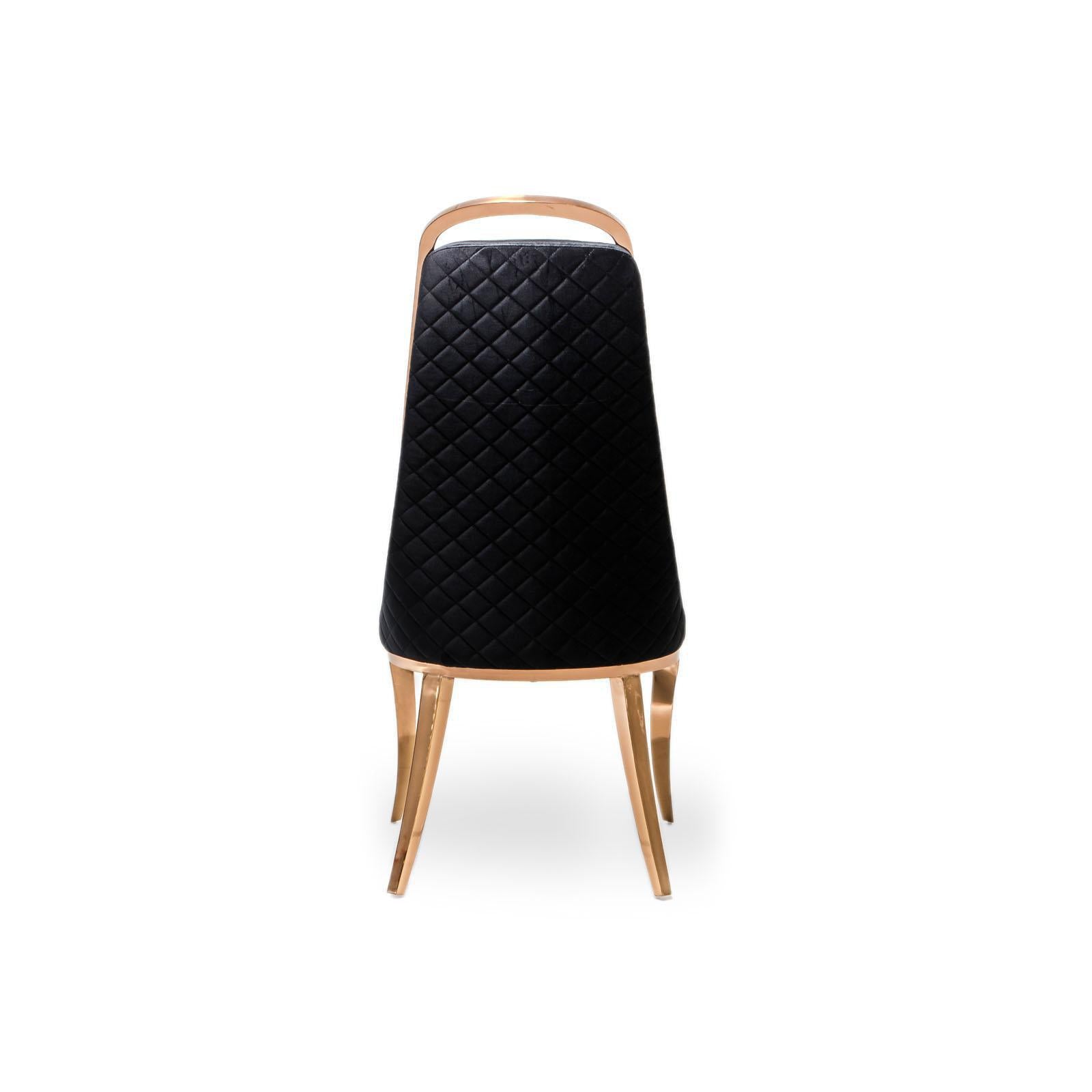 milano rg black luxury 7 dining chair