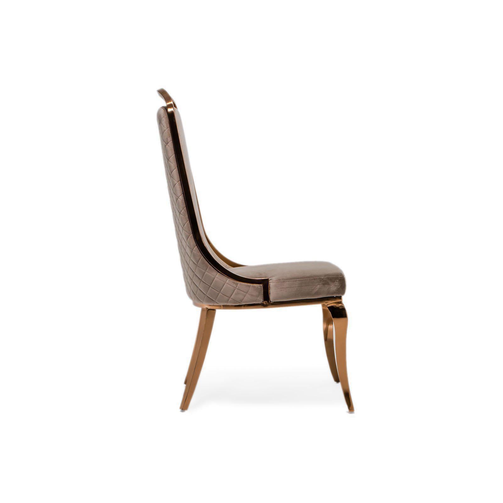 milano rg taupe stylish 7 dining chair