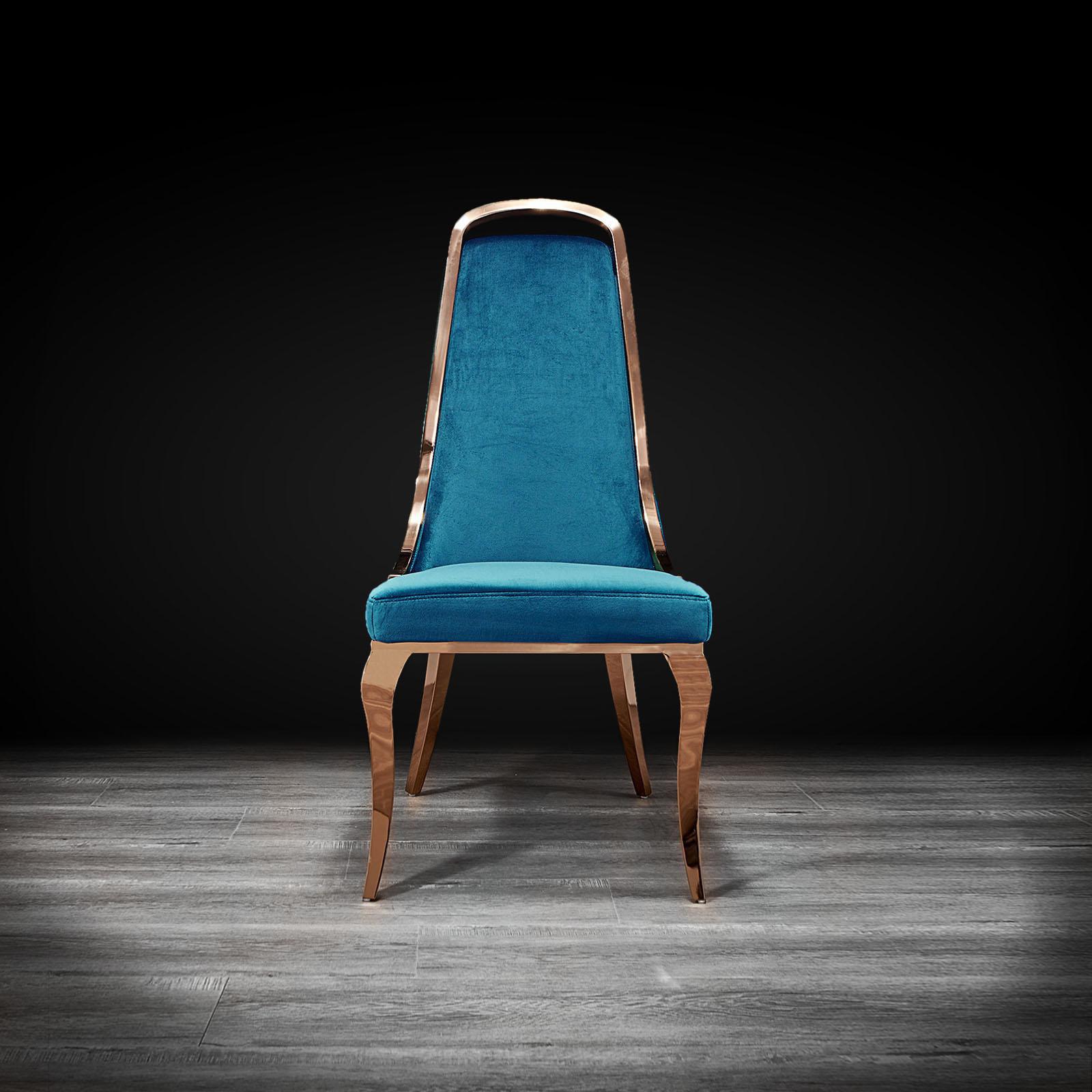 milano rgss dark blue modern dining chair