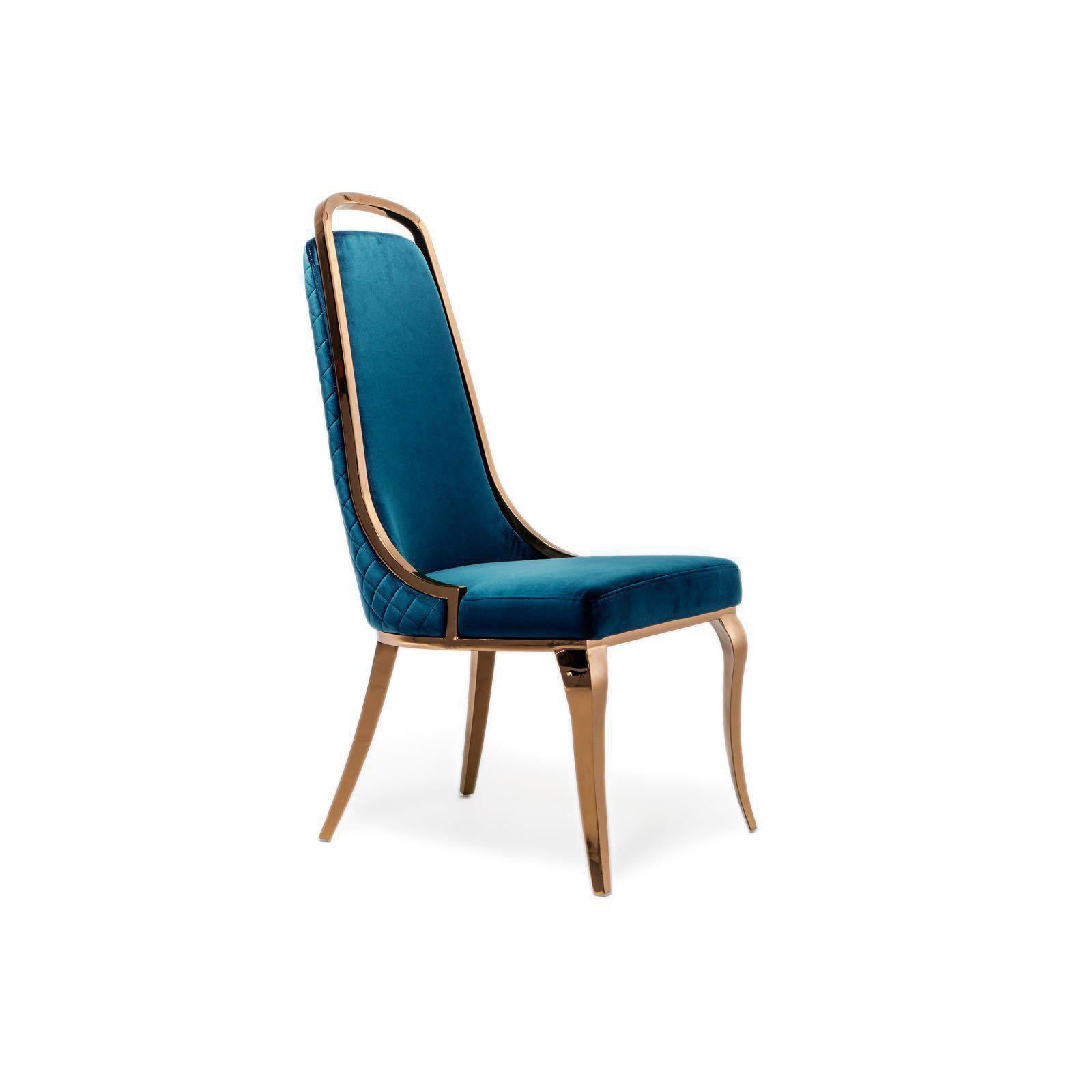 milano rgss dark blue stylish 7 dining chair