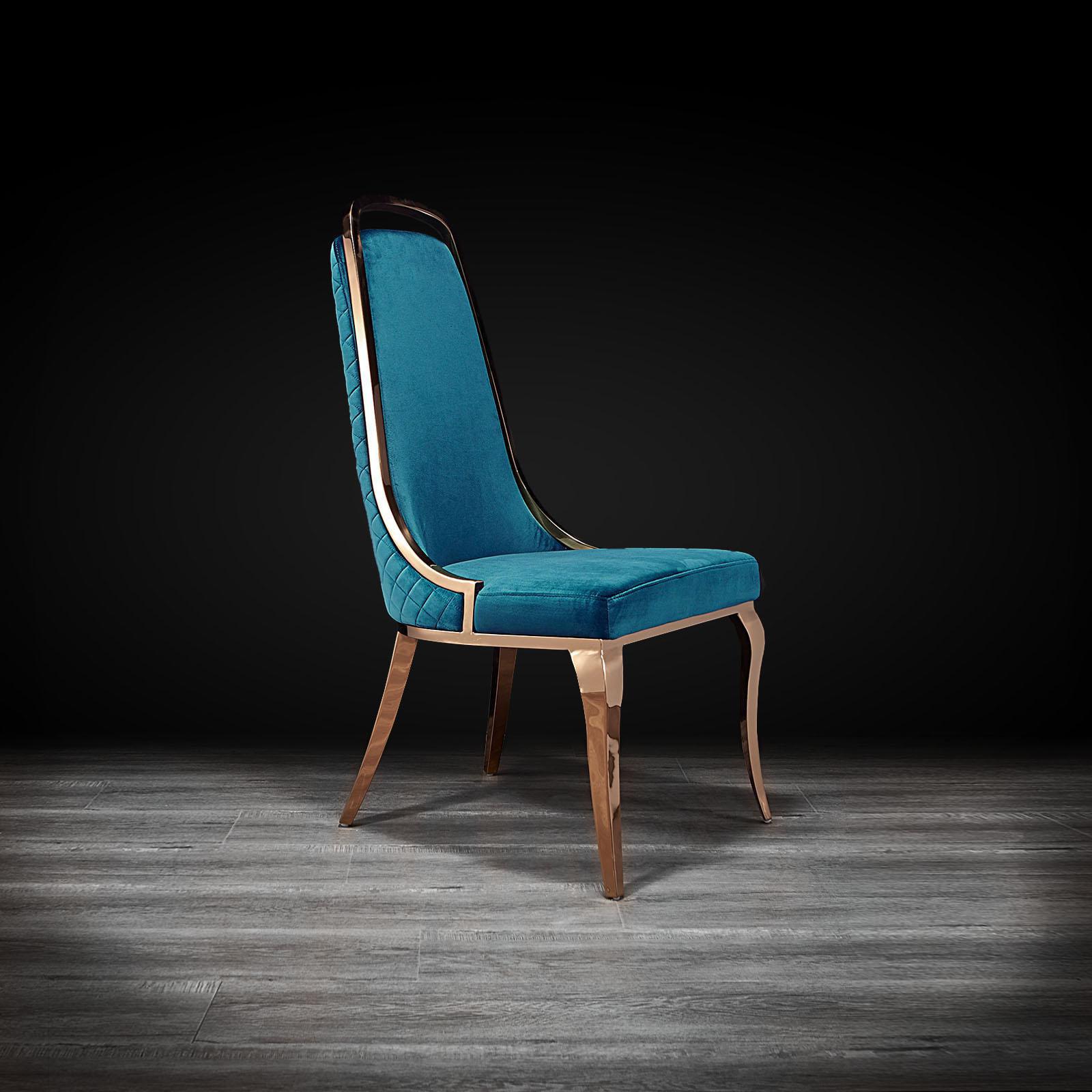 milano rgss dark blue stylish dining chair