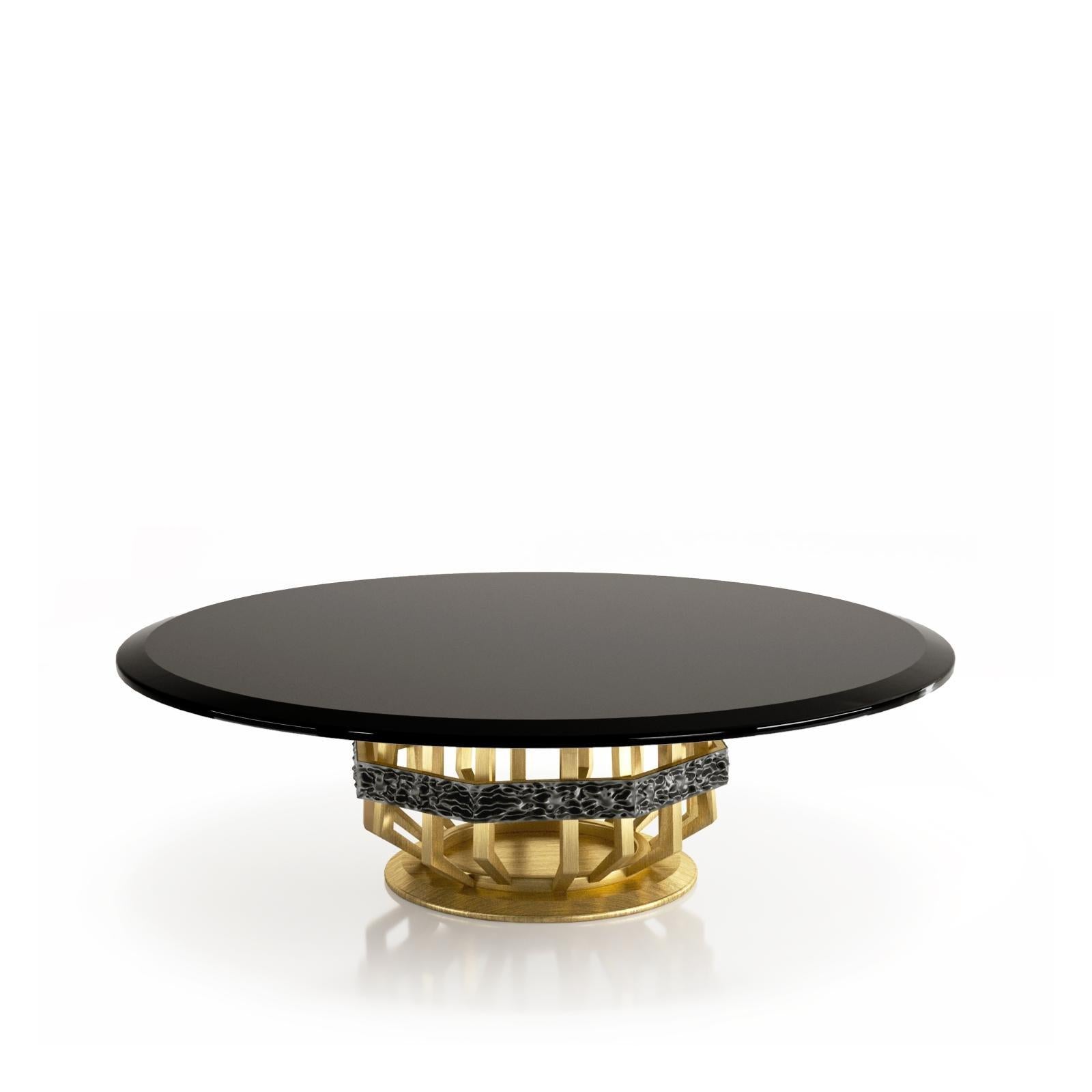 Milano Round Brushed Gold Coffee Table