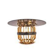 milano round gold glass allamoda 7 dining table