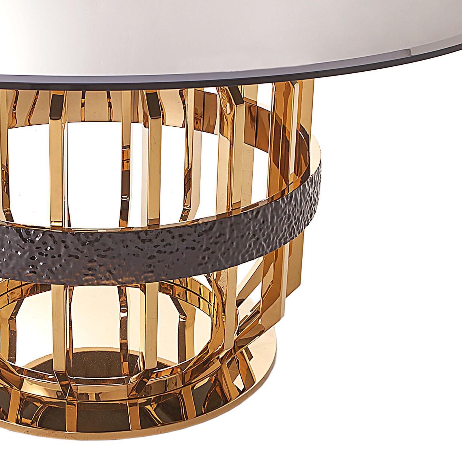 milano round gold glass luxury 7 dining table