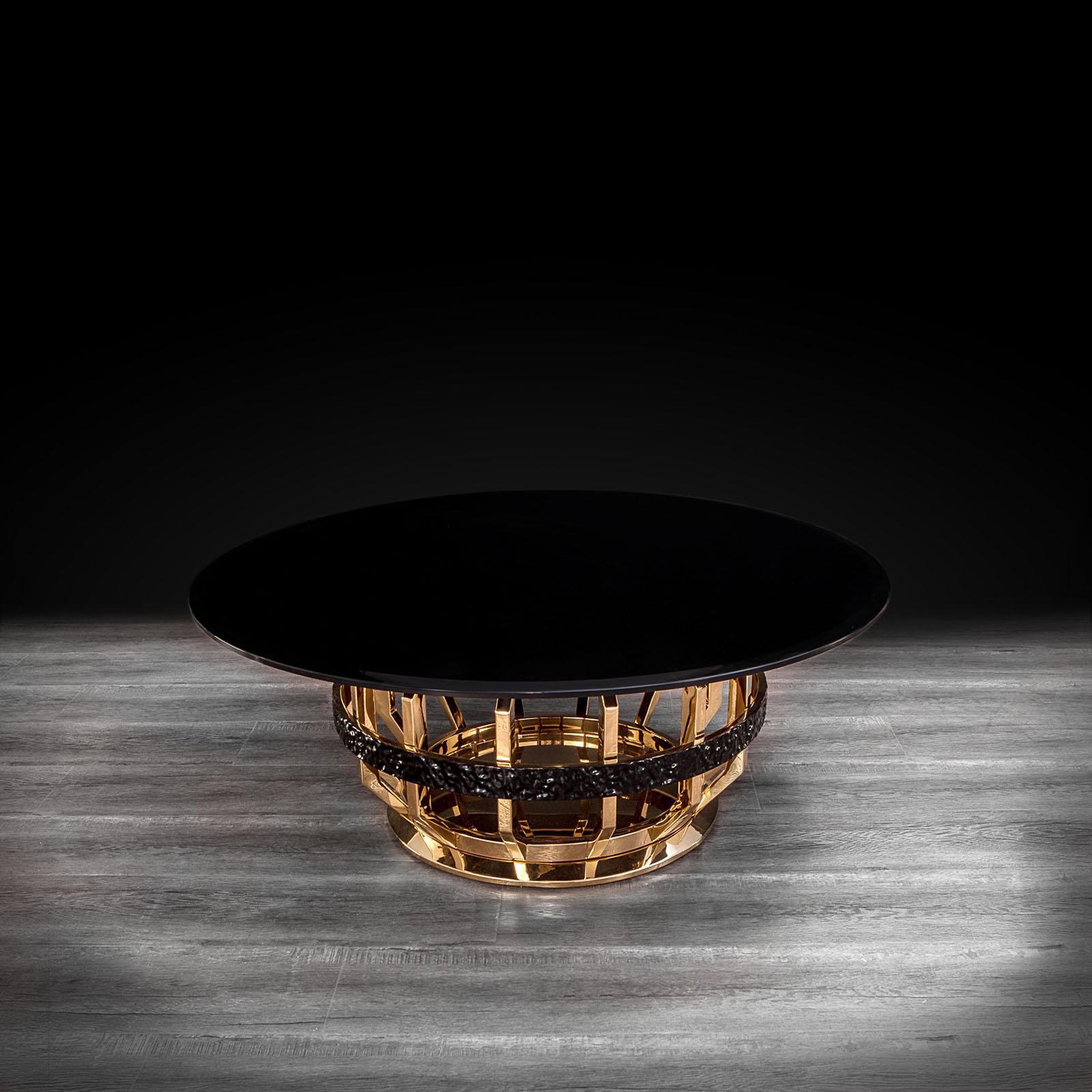 milano round gold glass stylish coffee table