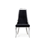 milano silver black dining chair