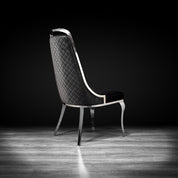 milano silver black luxury dining chair