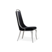 milano silver black modern 7 dining chair