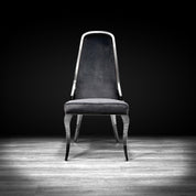 milano silver black modern dining chair