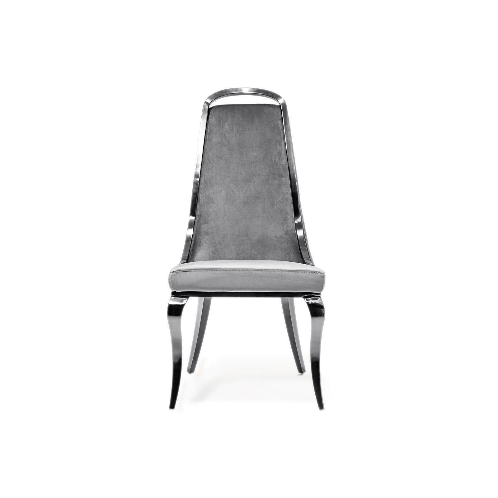 milano silver gray dining chair