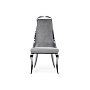 milano silver gray dining chair