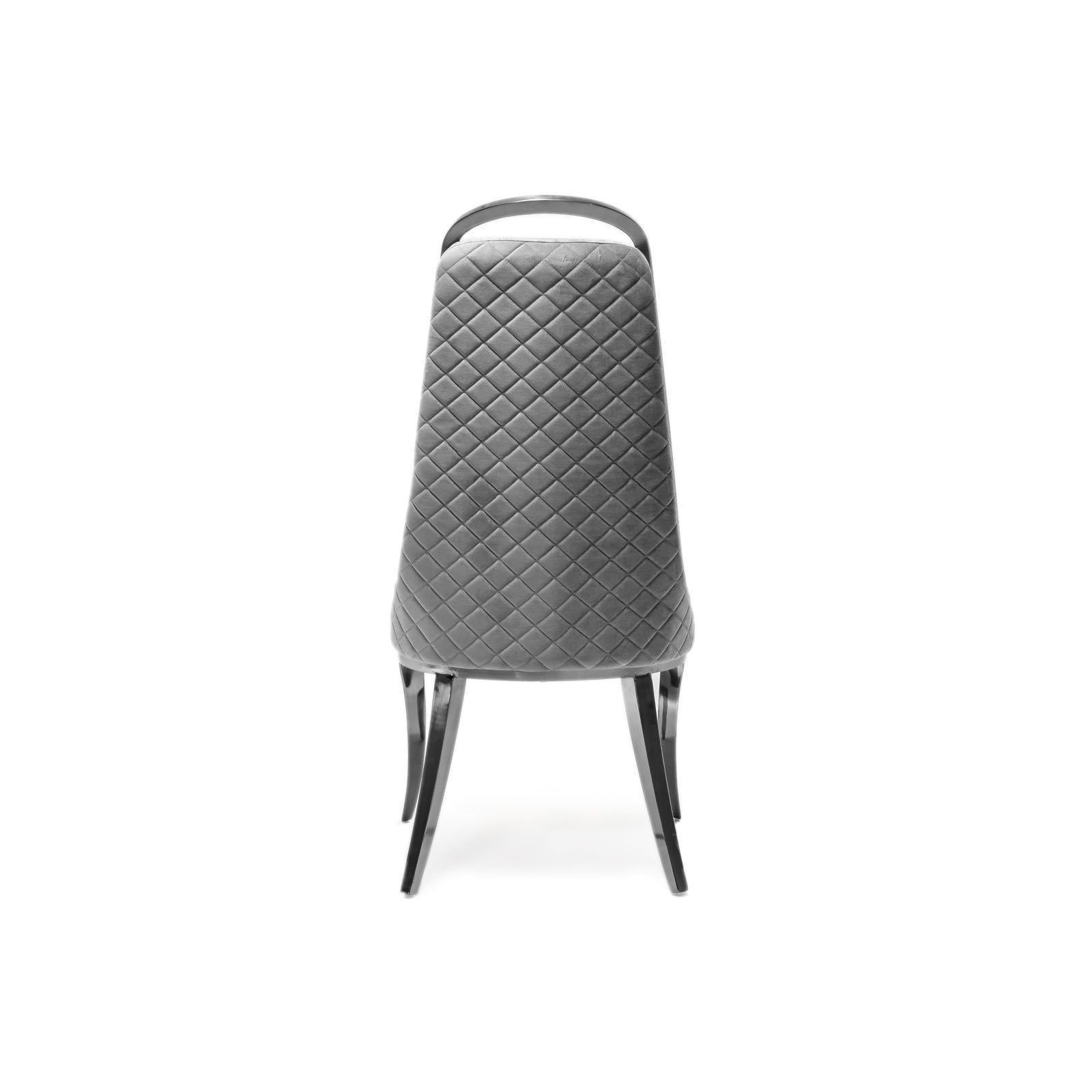 milano silver gray luxury 7 dining chair