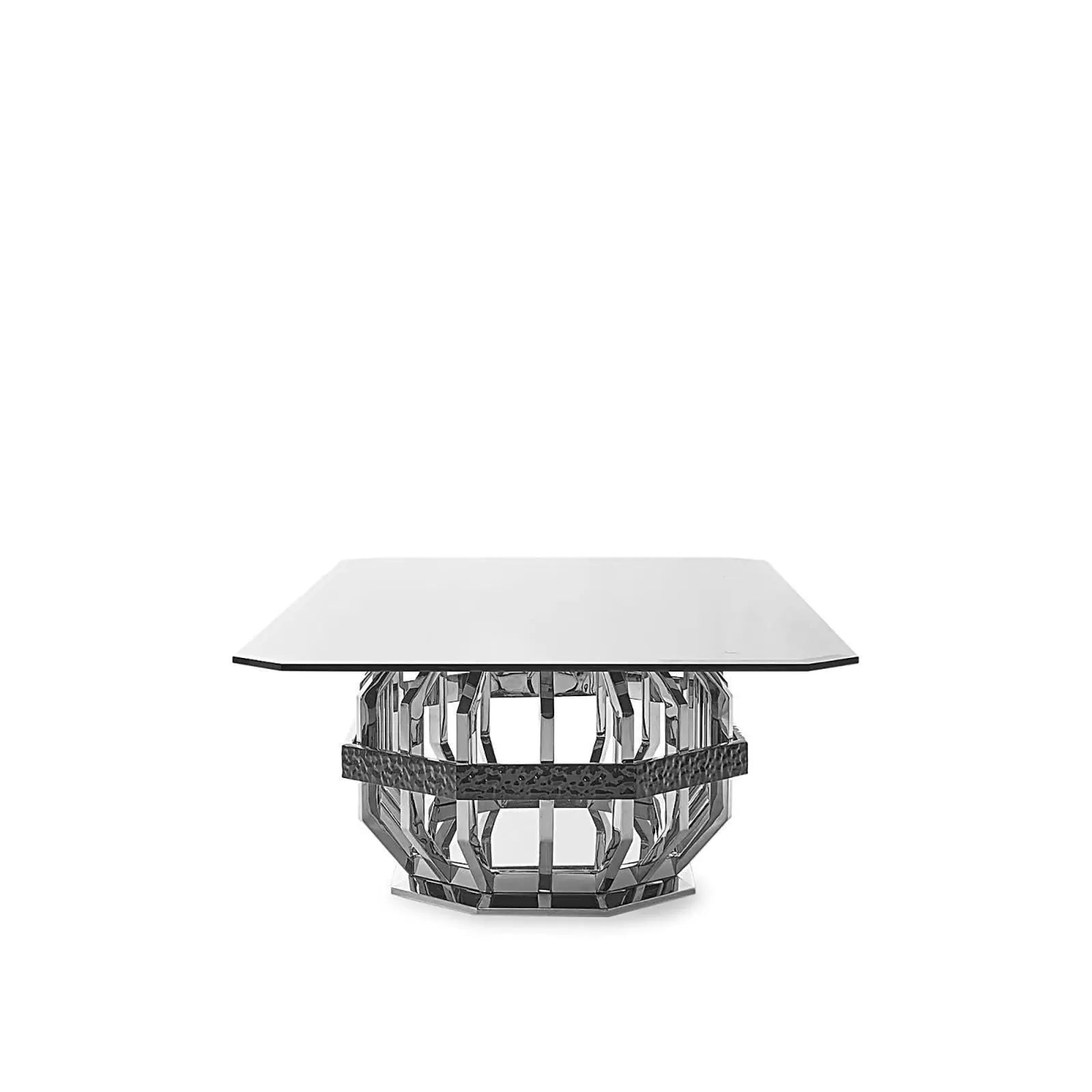 milano ss rectagular glass allamoda 7 dining table