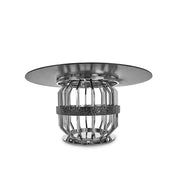 milano ss round glass allamoda 7 dining table