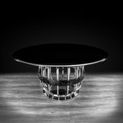 milano ss round glass modern 1 dining table