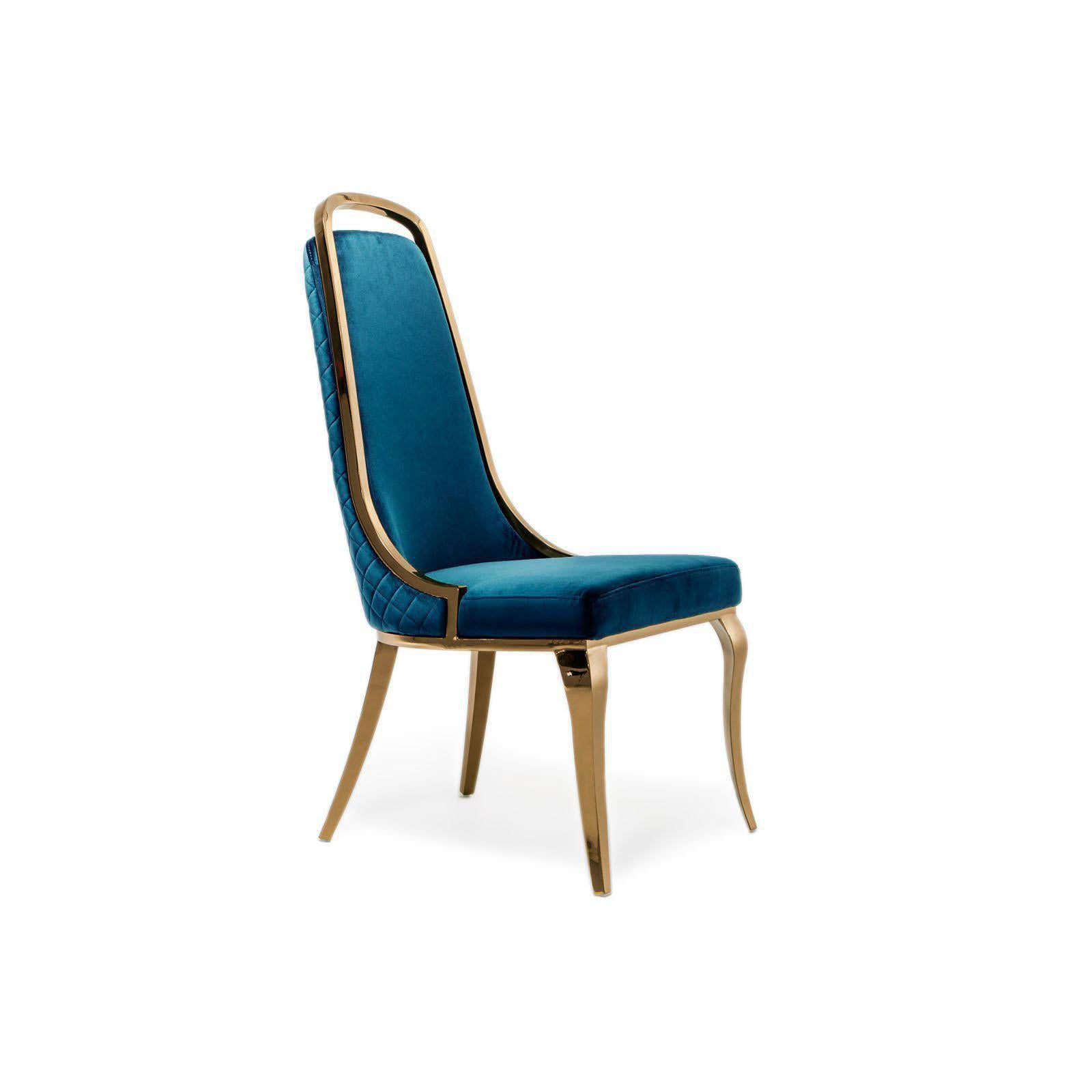 milano tgss dark blue stylish 7 dining chair