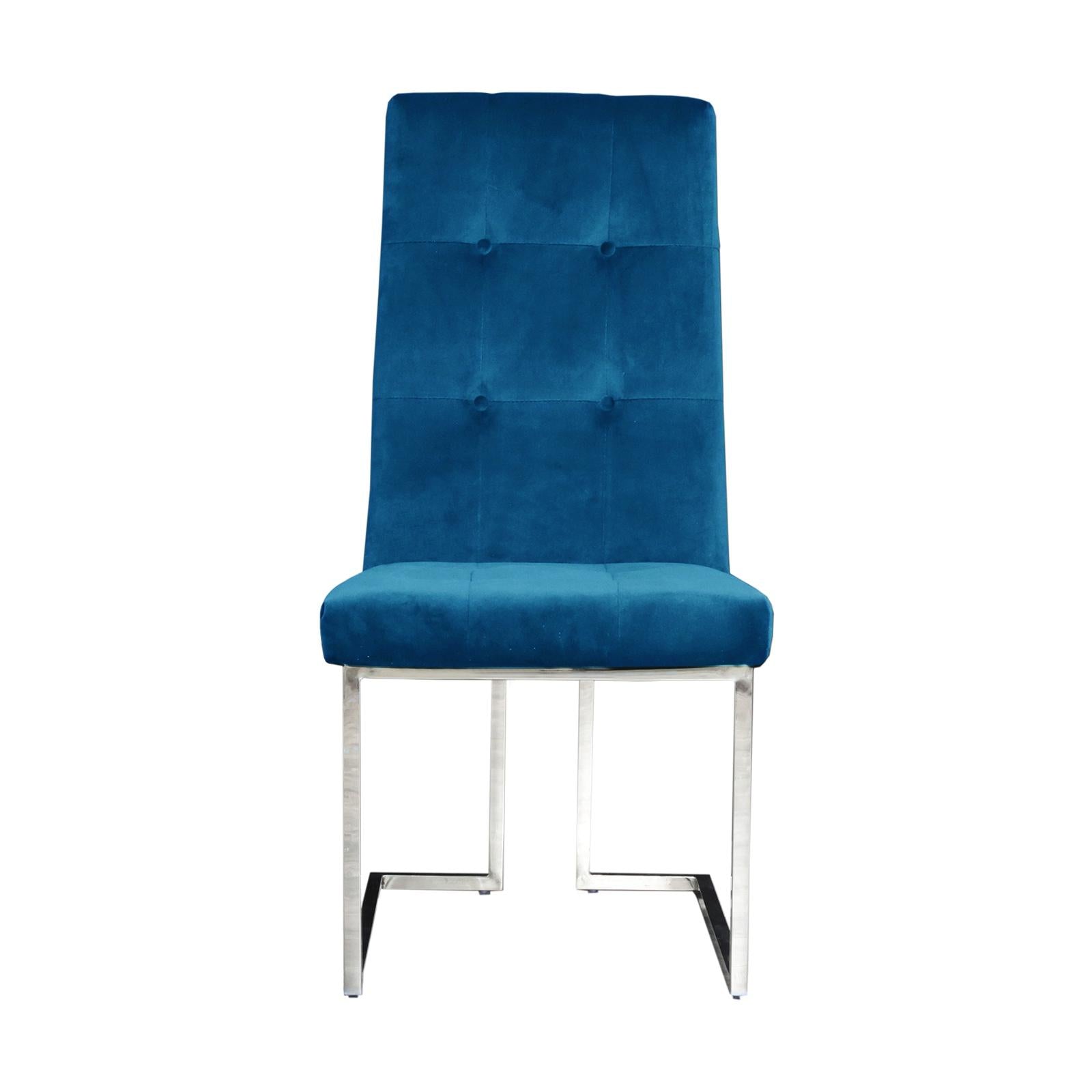 new cameron blue silver dining chair