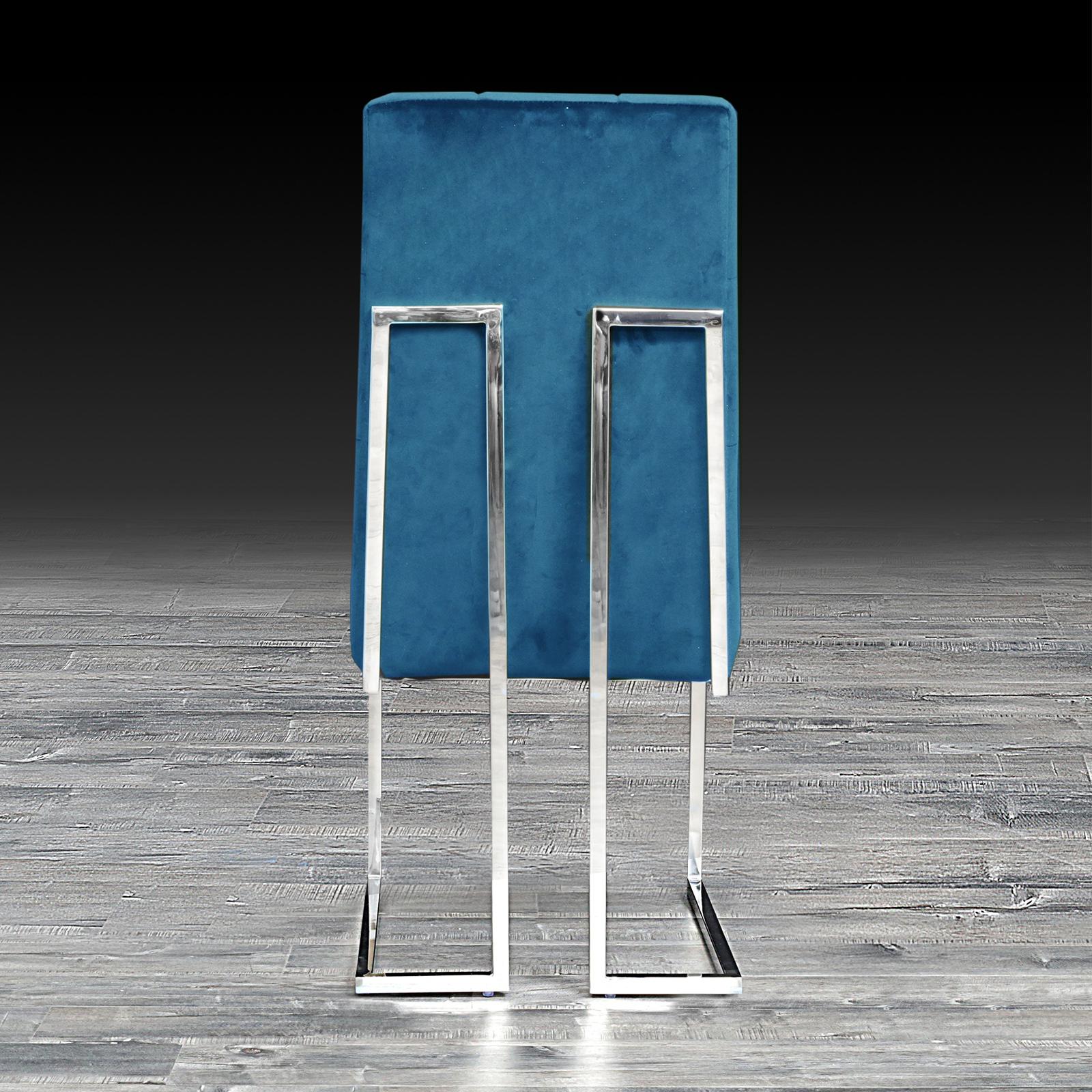 new cameron blue silver luxury dining chair