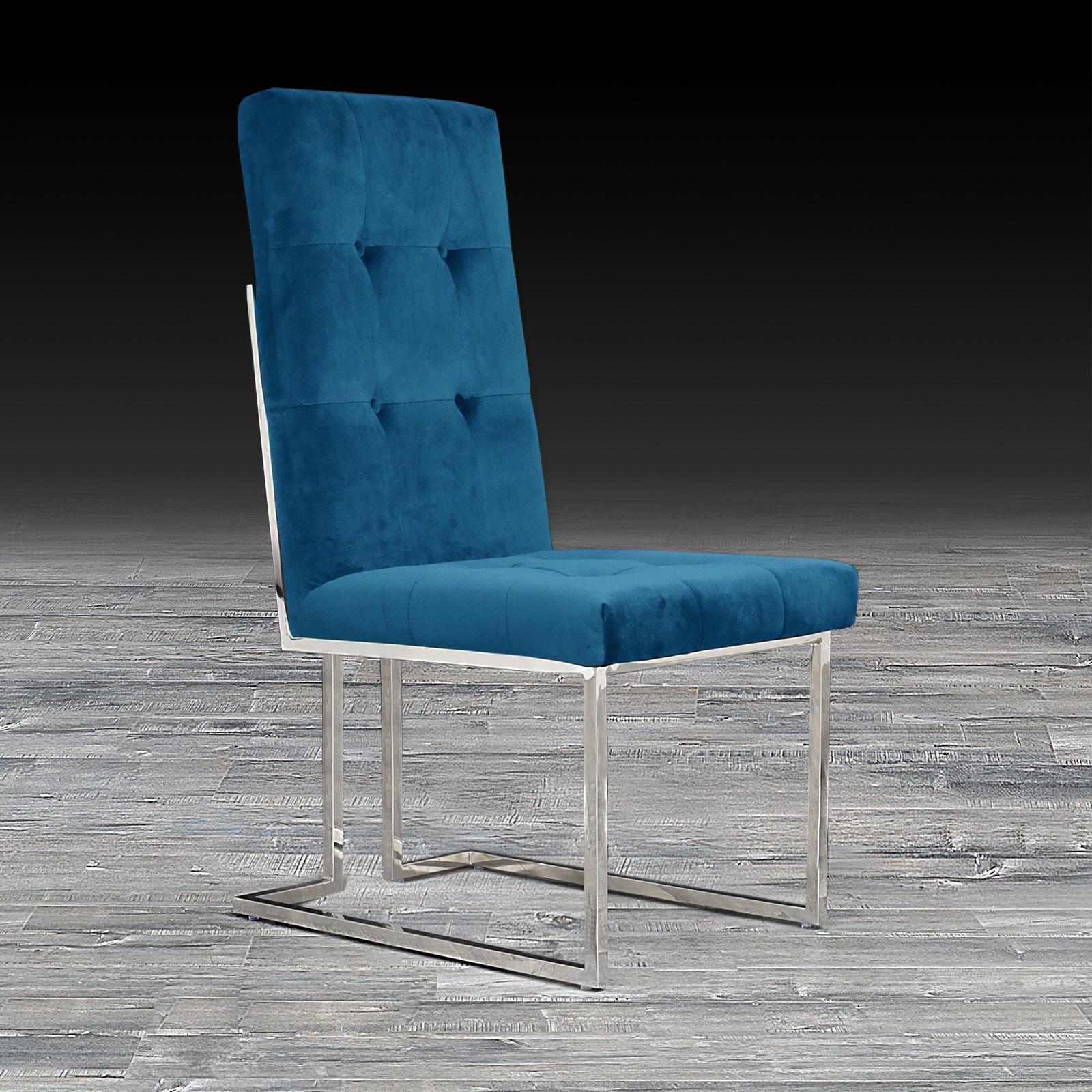 new cameron blue silver stylish dining chair