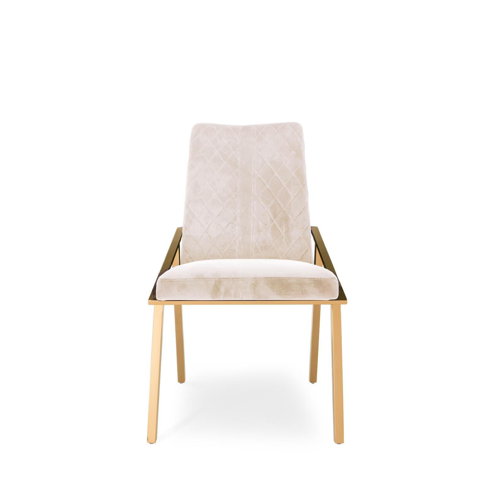 Nolan Champagne Gold Beige Dining Chair