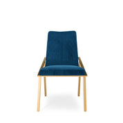 Nolan Champagne Gold Dark Blue Dining Chair