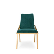 Nolan Champagne Gold Dark Green Dining Chair