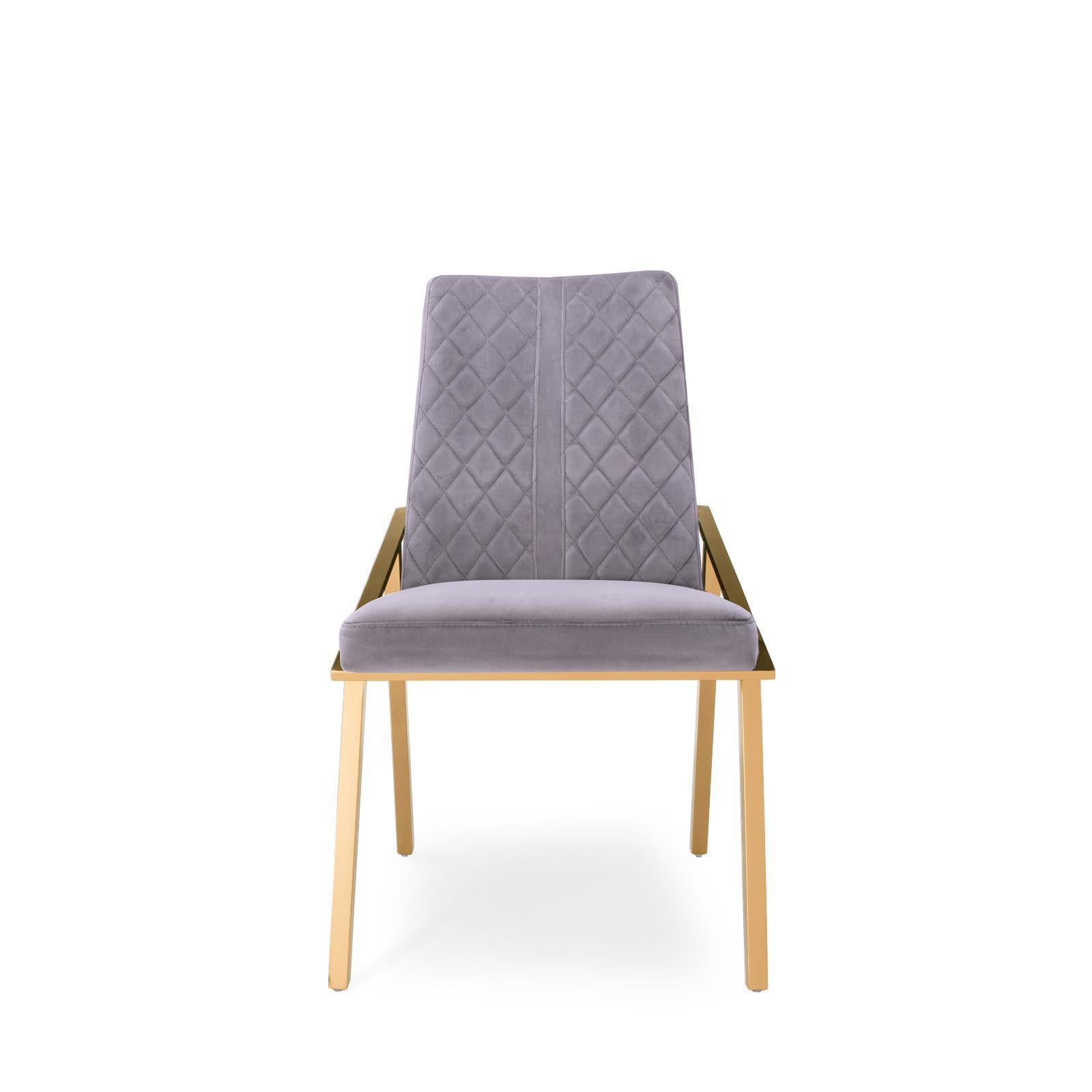 Nolan Champagne Gold Gray Dining Chair