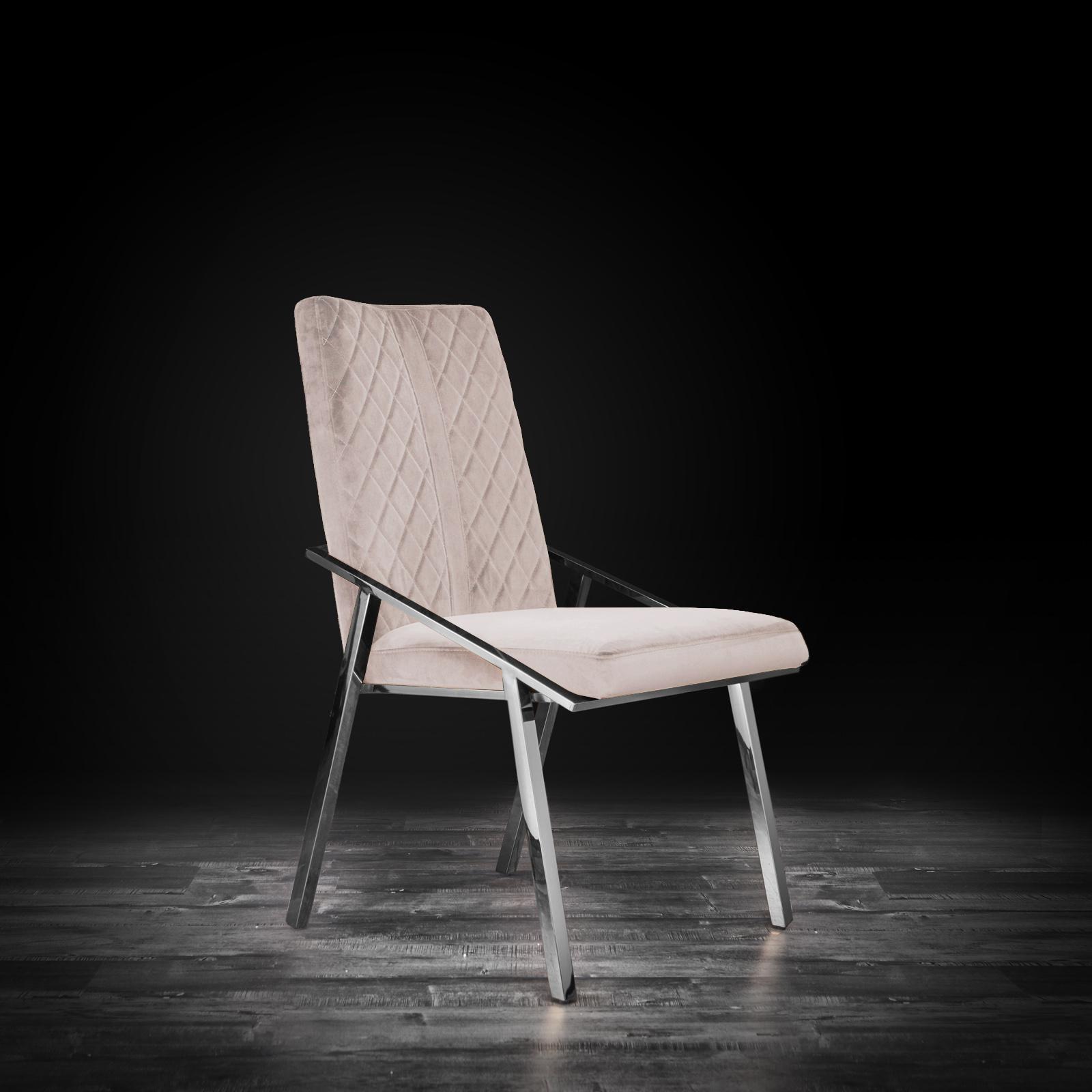 nolan silver beige modern dining chair