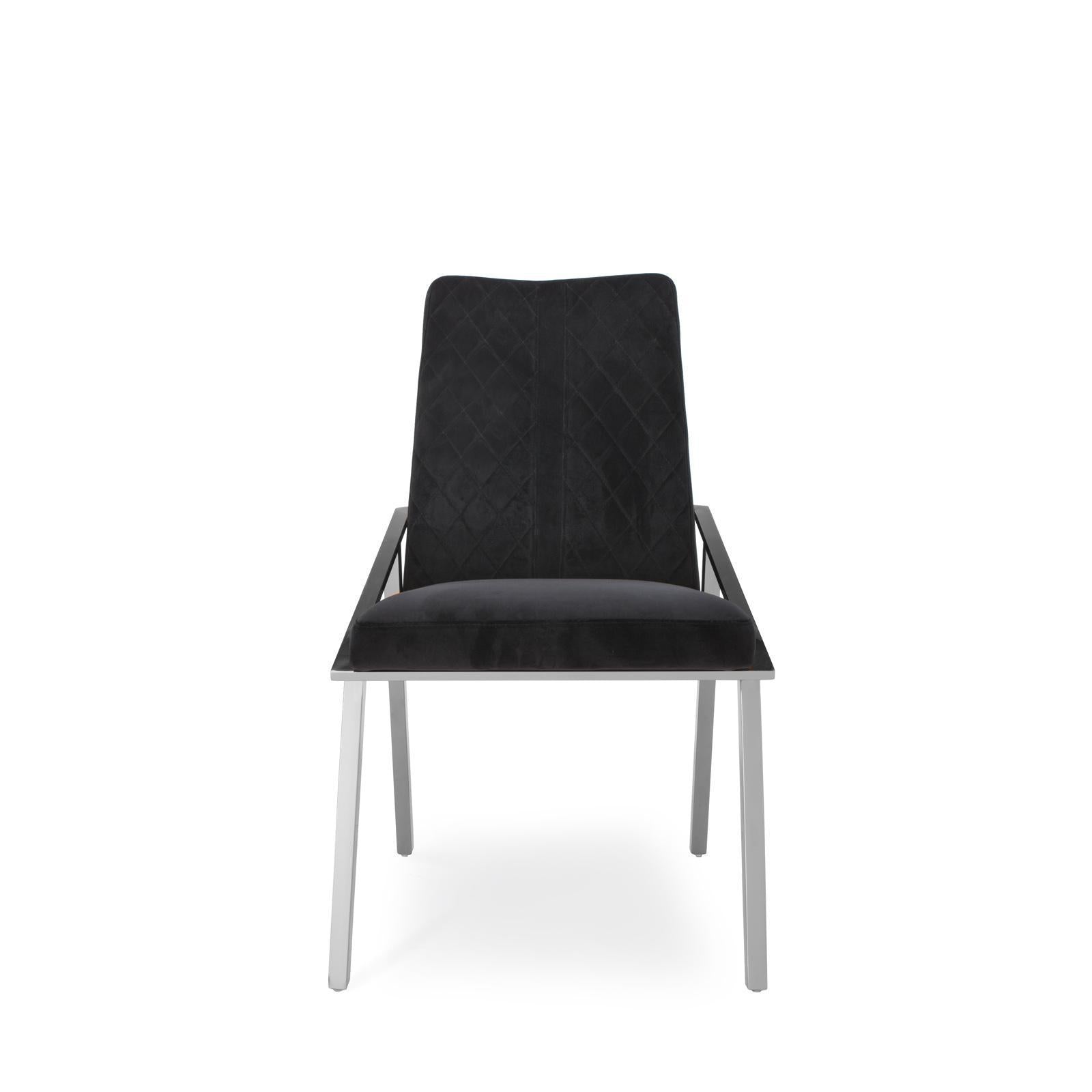 nolan silver black dining chair