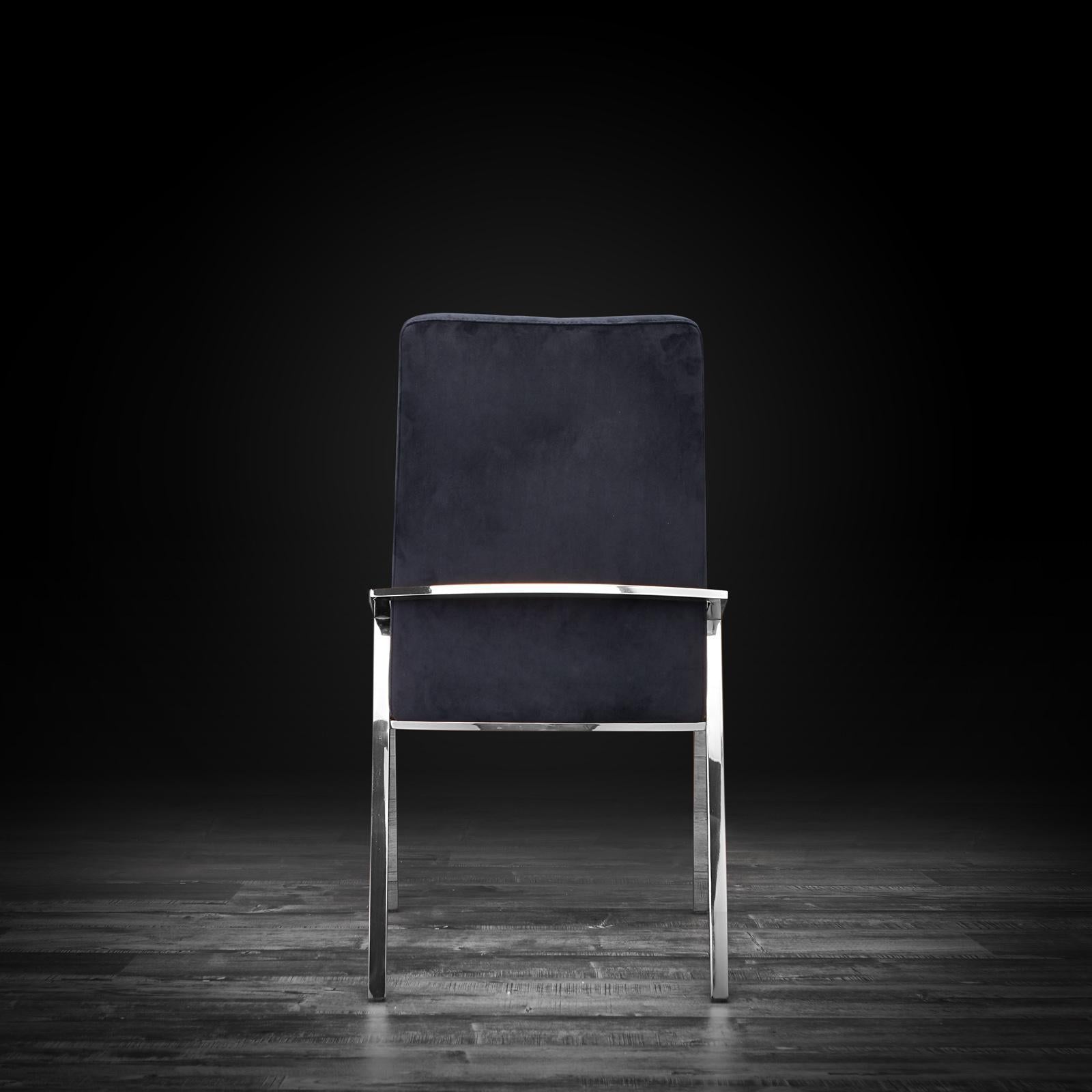 nolan silver black luxury dining chair