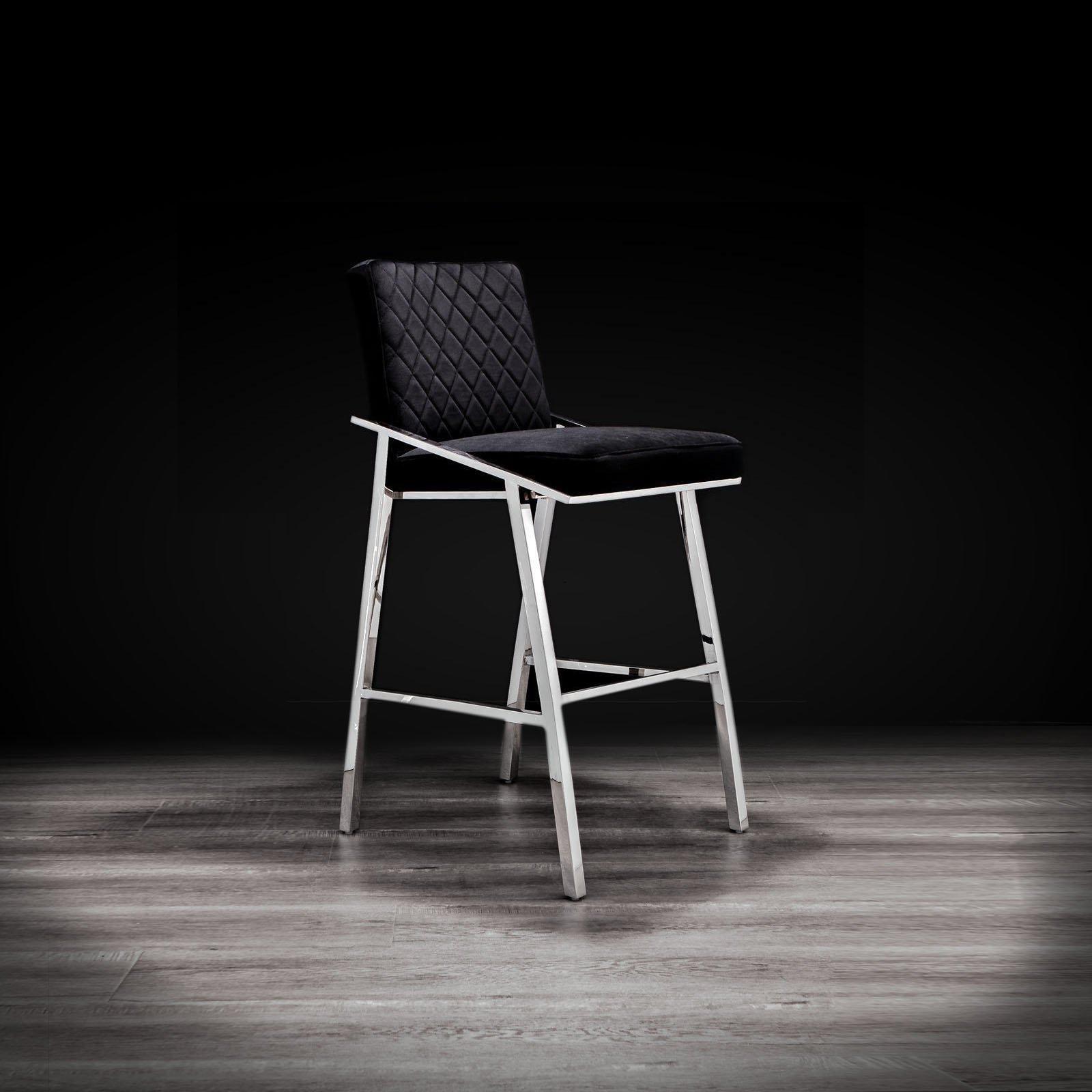 nolan silver black modern 1 counter stool