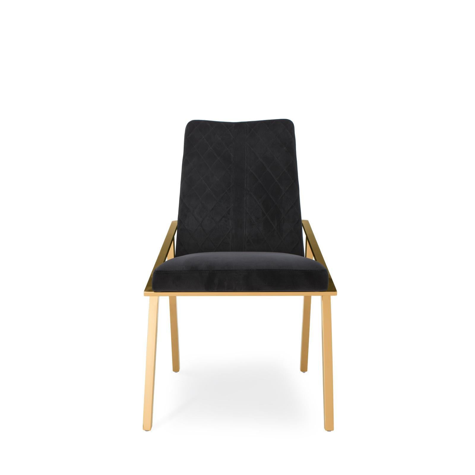 Nolan Titanium Gold Black Dining Chair