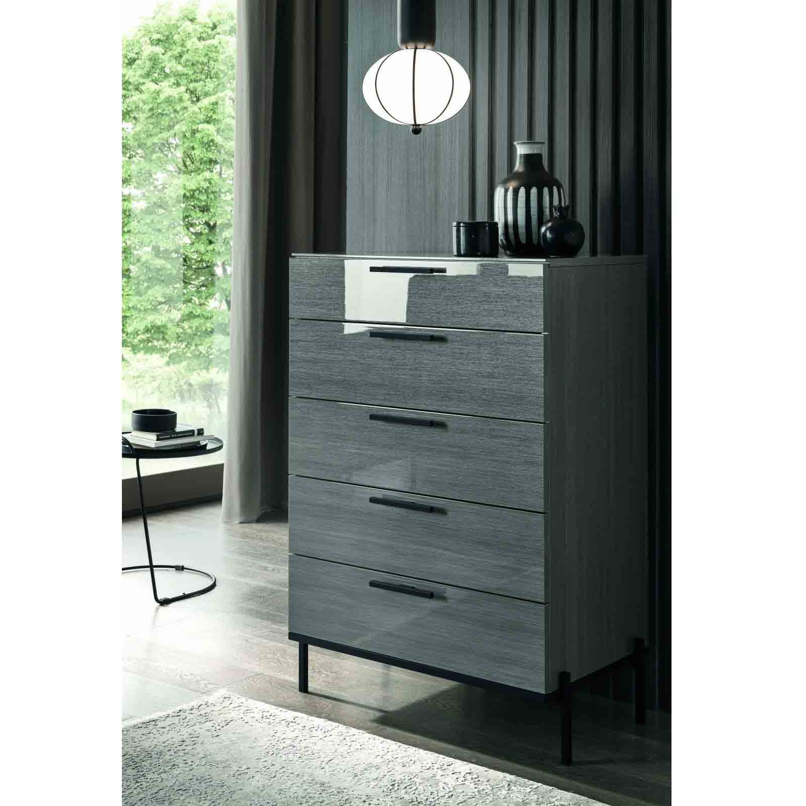 novecento 5 drawer modern chest