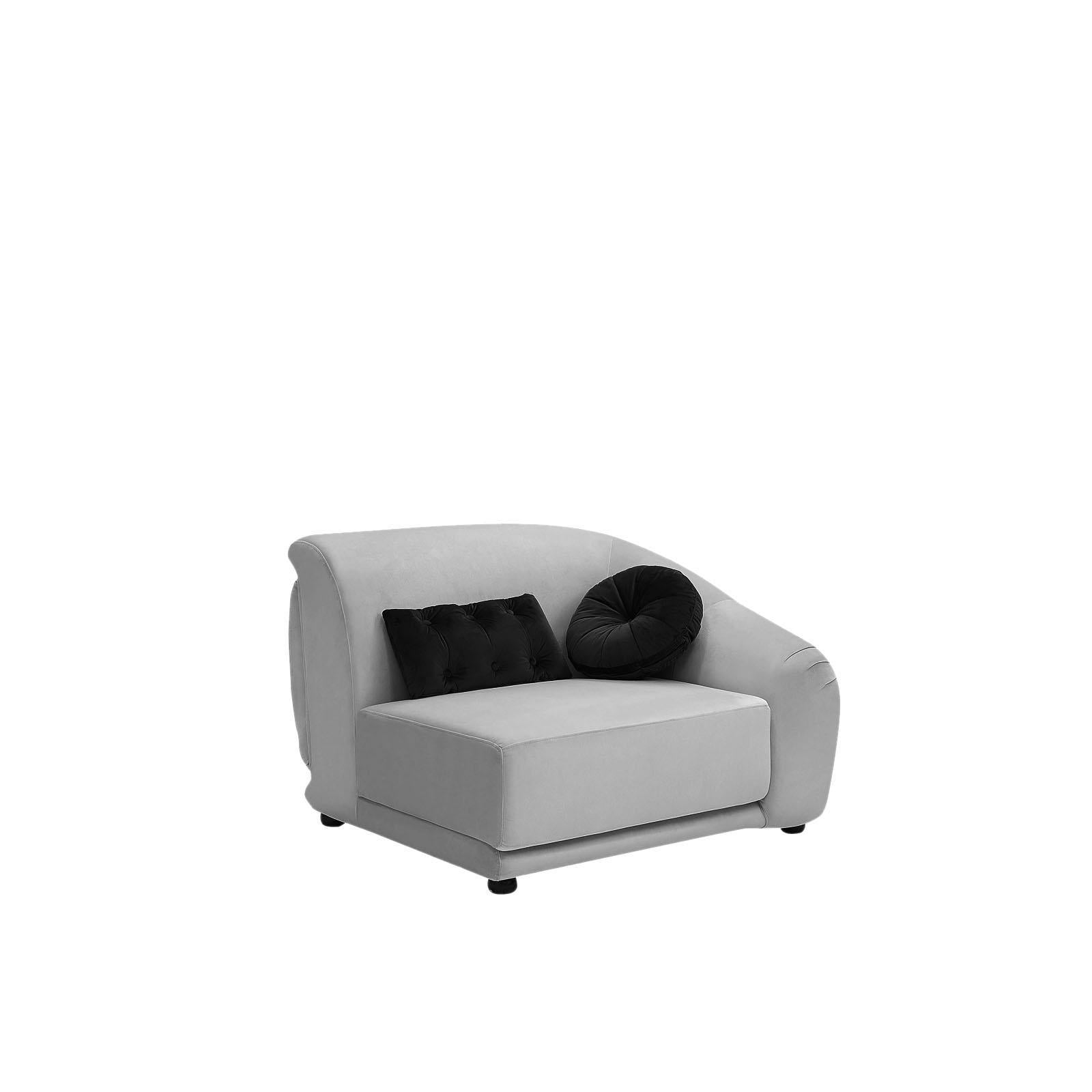 olivia light gray black modern 9 sectional