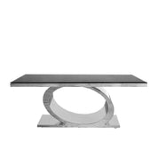 onyx glass silver coffee table