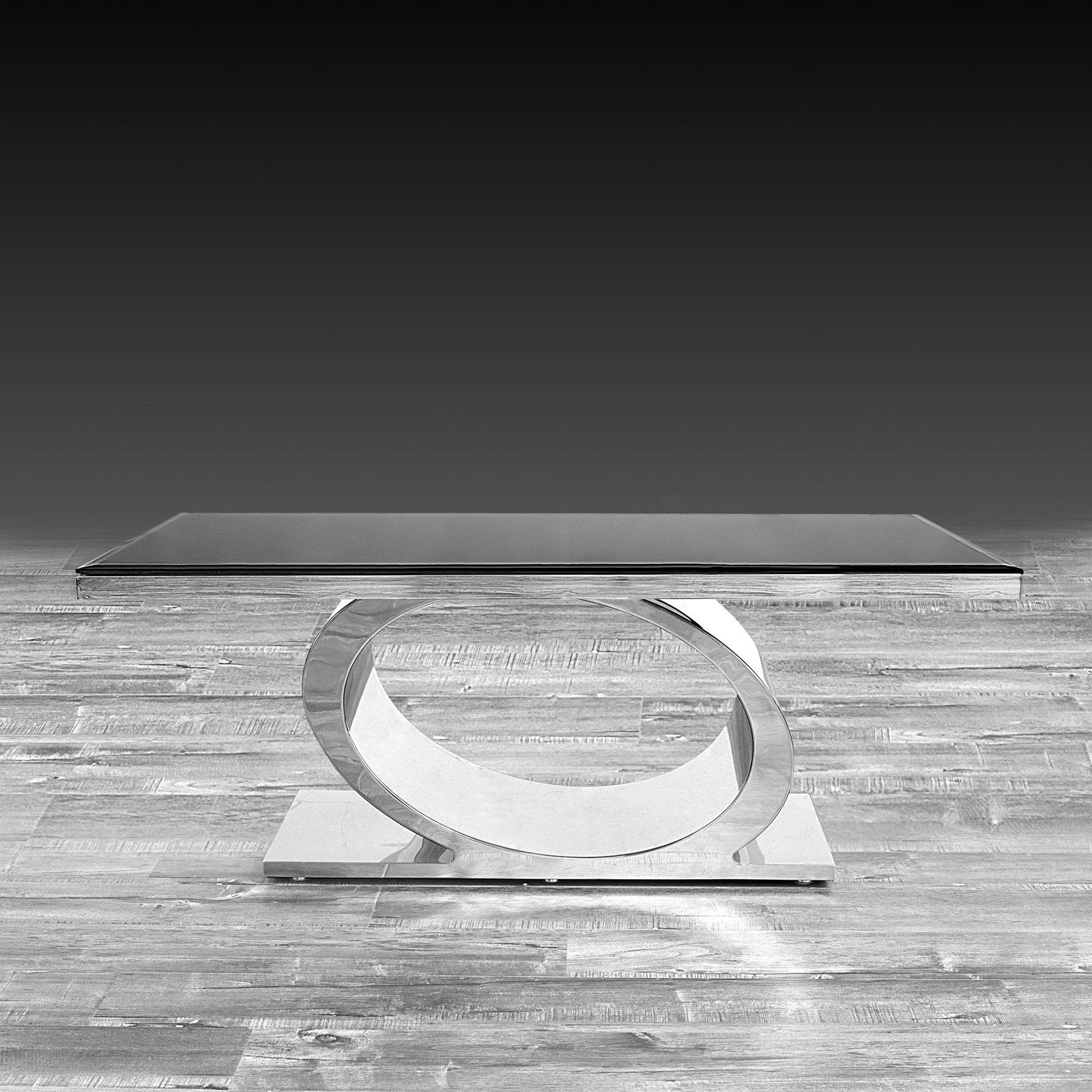 onyx glass silver modern coffee table