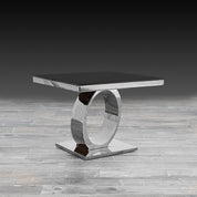 onyx glass silver stylish end table