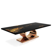 Onyx Rose Gold Black Art Top Large Dining Table