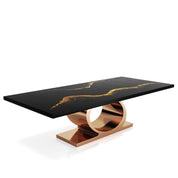 Onyx Rose Gold Black Mountain Top Large Dining Table