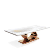 Onyx Rose Gold White Art Top Small Dining Table