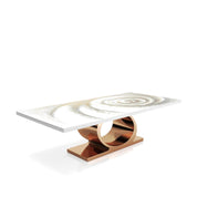 Onyx Rose Gold White Fiore Top Small Dining Table