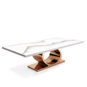 Onyx Rose Gold White Mountain Top Large Dining Table