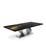 Onyx Silver Black Art Top Small Dining Table