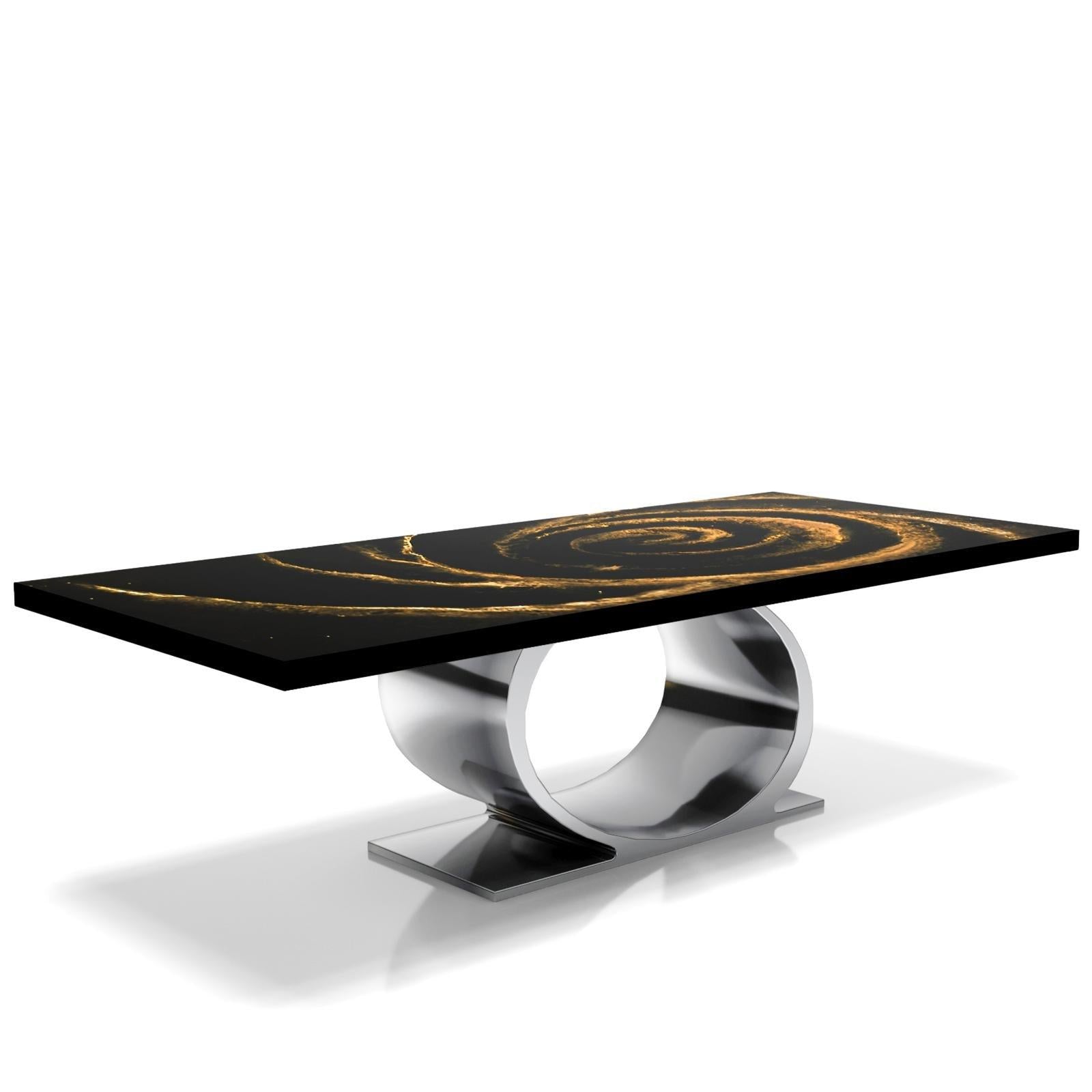 onyx silver black fiore large coffee table